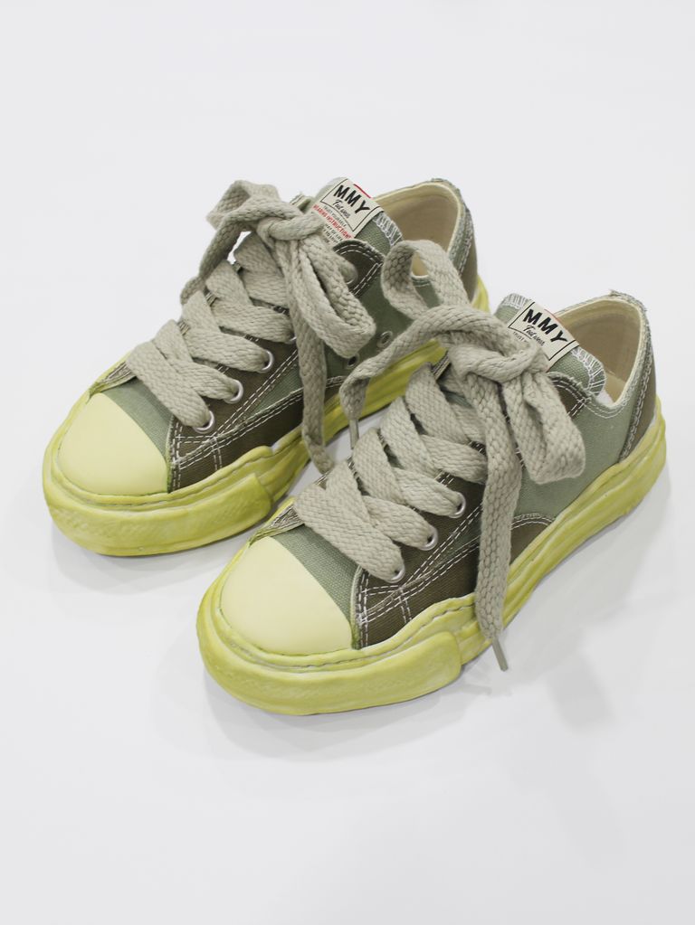 Maison MIHARA YASUHIRO "HANK" OG Sole OverDyed Canvas Lowtop Sneaker A08FW713 GREEN