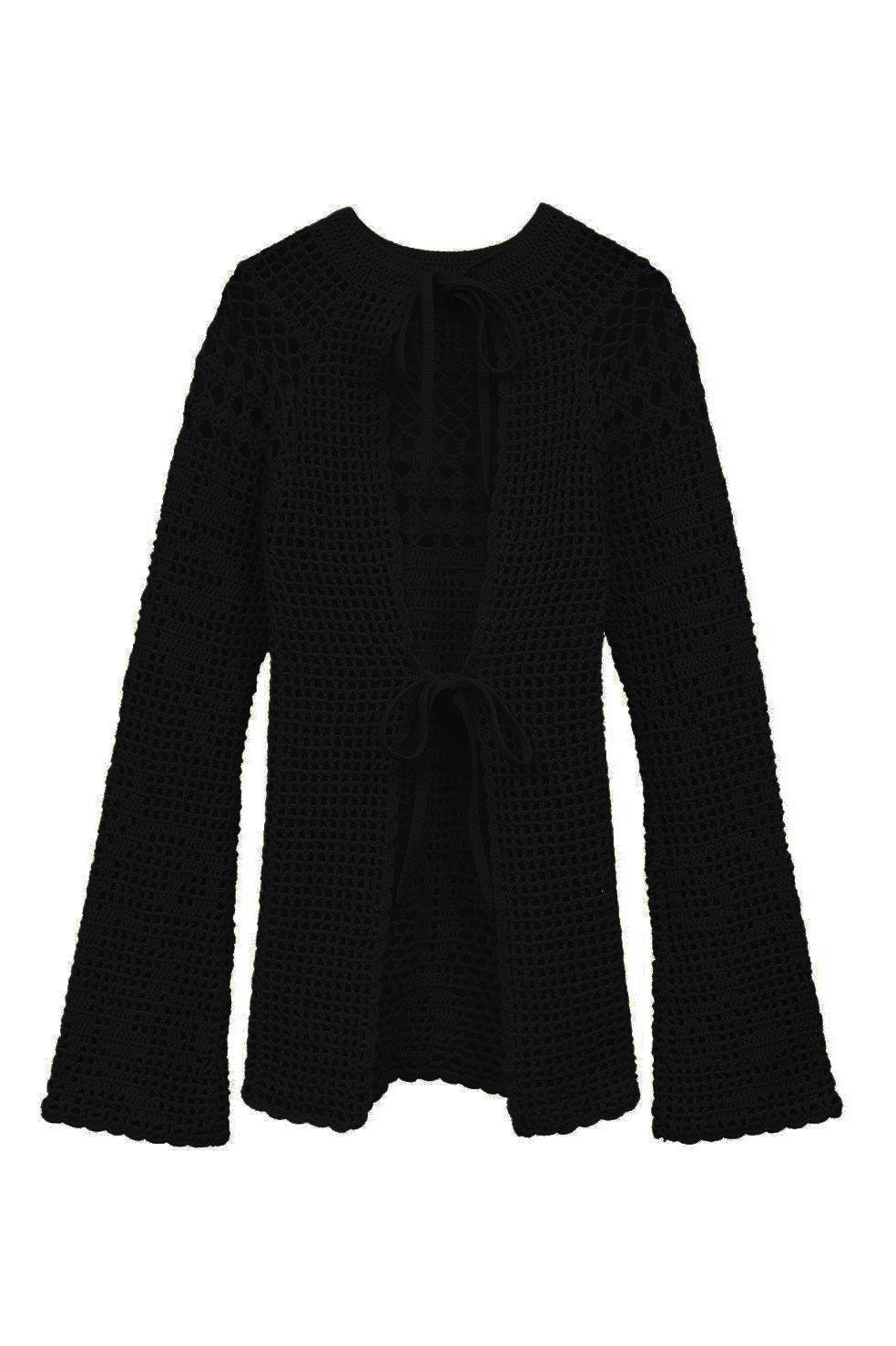 CLANE - バックオープンクロシェニット - BACK OPEN CROCHET
