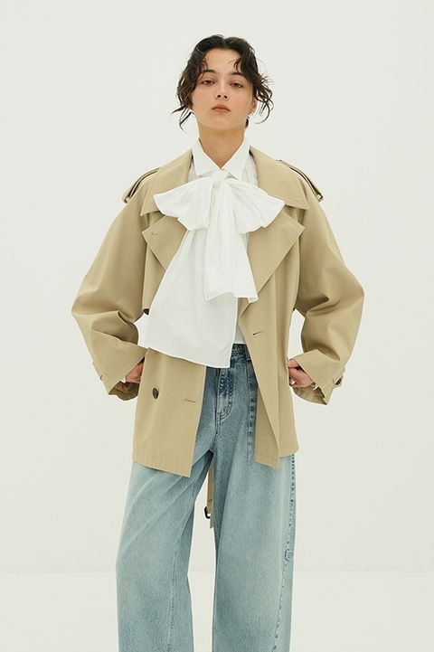 オーバー ショートトレンチコート - OVER SHORT TRENCH COAT (BEIGE)
