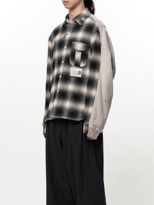 コンバインド スウェットシャツ - COMBINED SH×SWT (BLACK×WHITE)