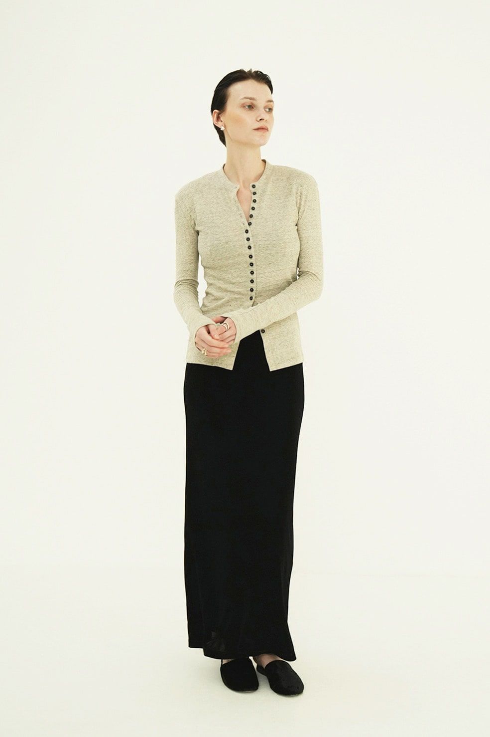 ボタンディテールカットトップス -  BUTTON DETAIL CUT TOPS (MIX)