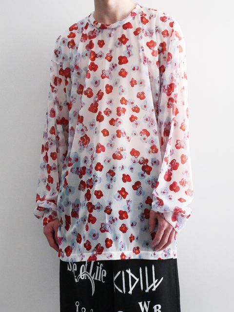 花柄プリントカットソー  - LONG SLEEVE POLY TEE - TEXTILE DESIGN BY MAYA SHIBASAKI