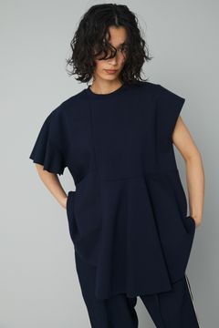 クロップド ポンチ トップス - Cropped ponte tops - NAVY