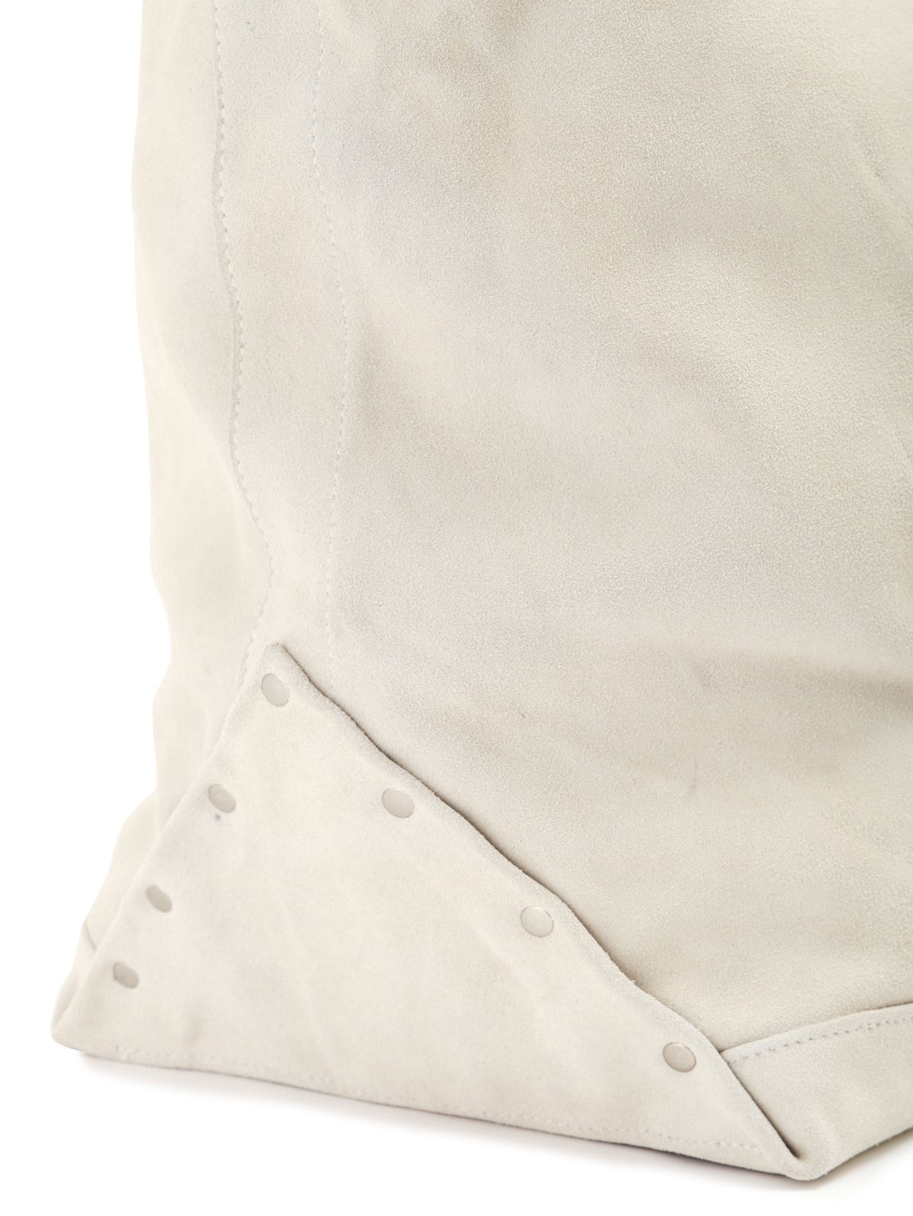 レザートートバッグ LEATHER TOTE BAG - Cow split leather - WHITE