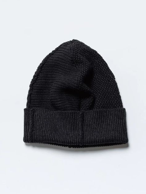 コットン/リネン ニットキャップ - Knit Hat - BLACK