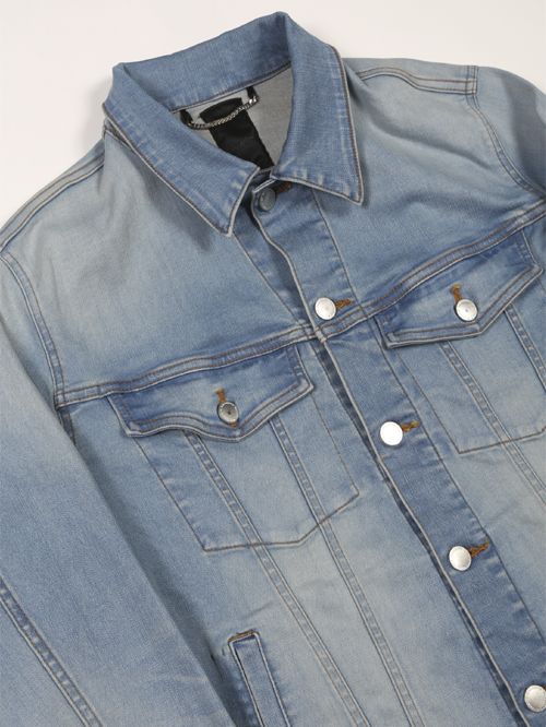 スーパーハイパワーデニム ビンテージアイスブリーチデニムジャケット - Vintage Blue Denim Jacket - SAXE