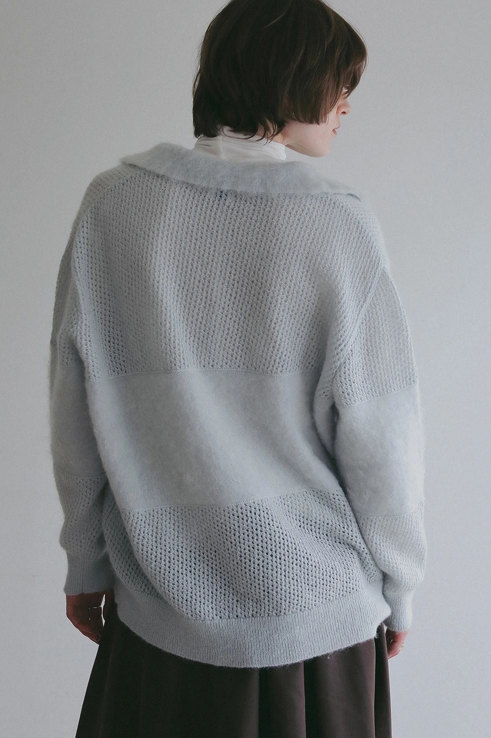モヘアポロニット - MOHAIR POLO KNIT (LIGHT BLUE)