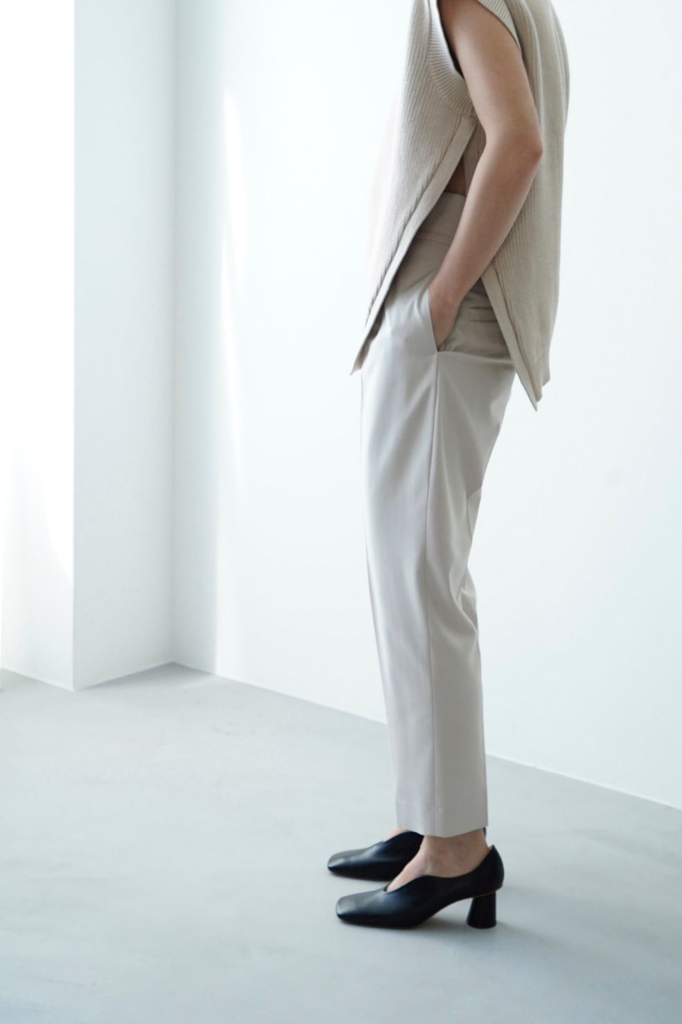 CLANE - ハイ ウエスト テーパード パンツ - HIGH WAIST TAPERED PANTS