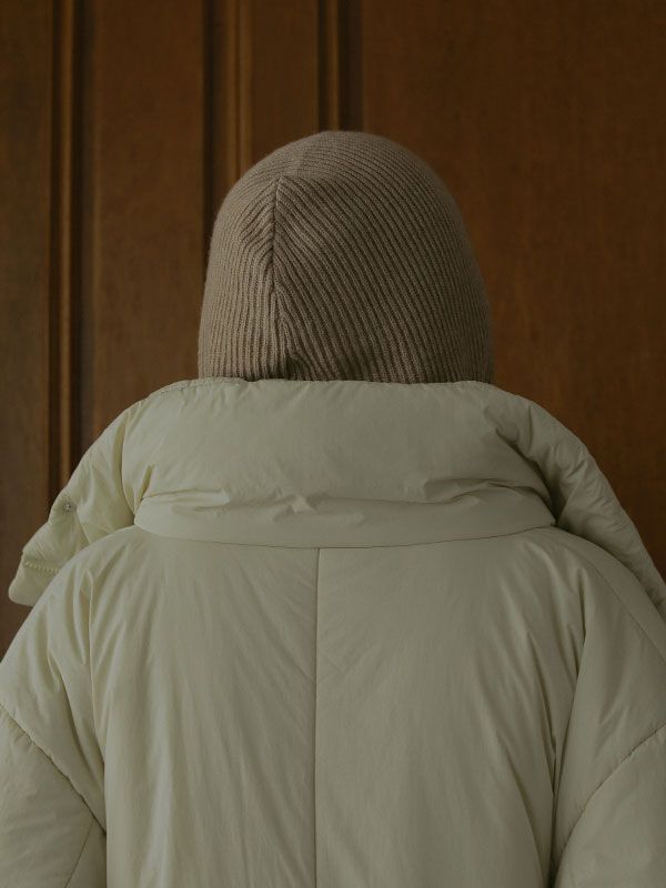 フーディーニットストール - BEIGE