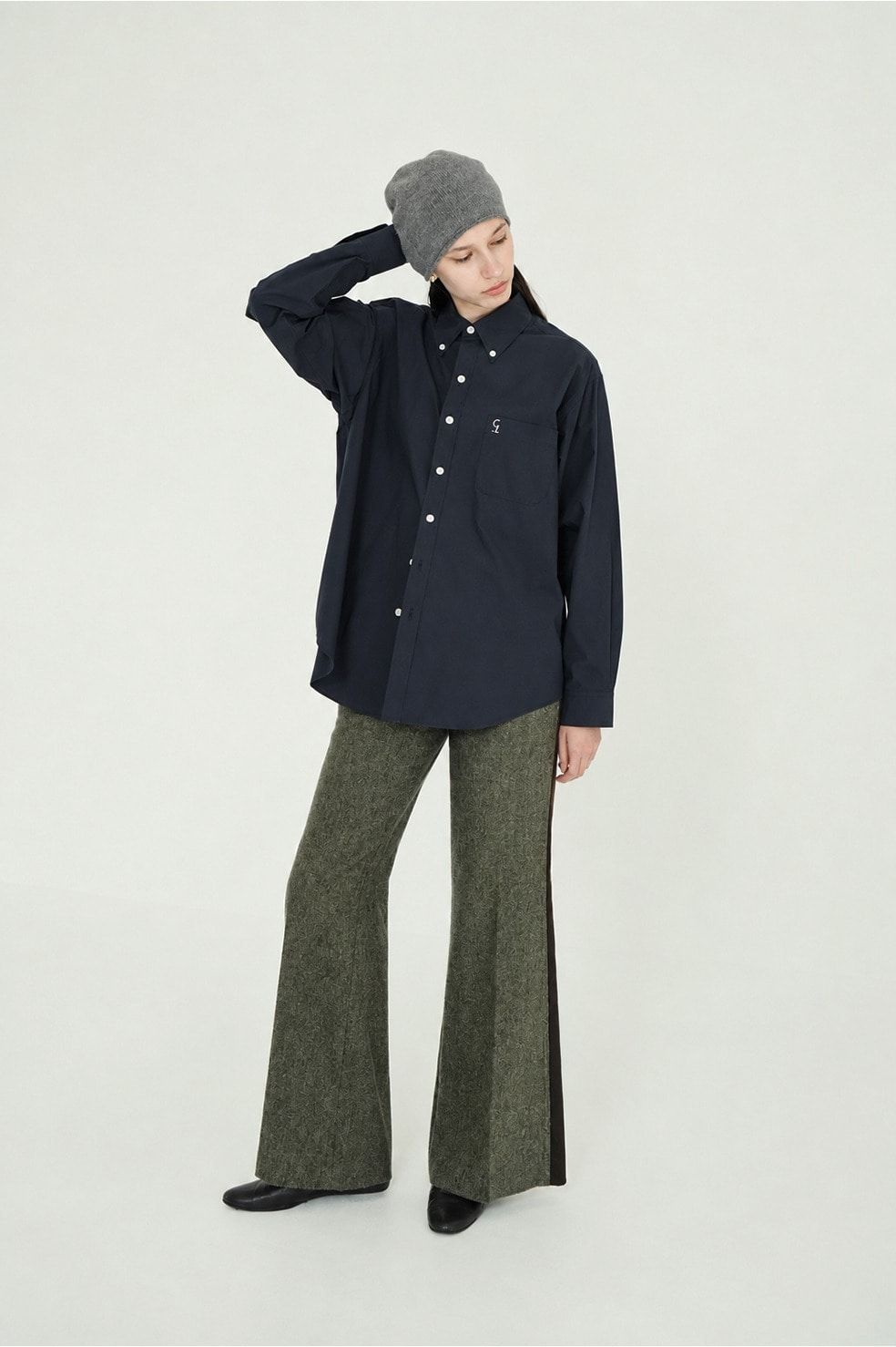 【26AW】 ロゴボタンダウンベーシックシャツ -   LOGO BUTTON-DOWN BASIC SHIRTS （BLACK）