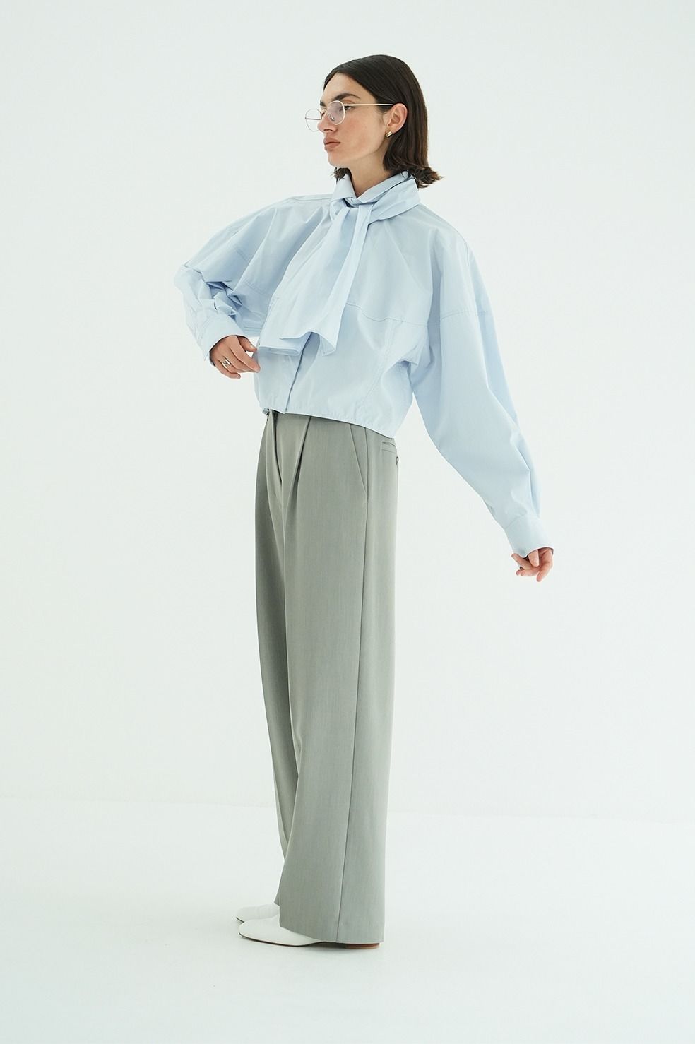 ツーウェイタックストレートパンツ - 2WAY TUCK STRAIGHT PANTS (GREY)