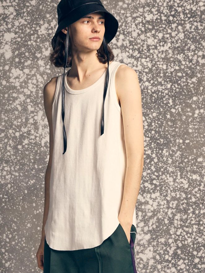 フライスレイヤータンクトップ - Fraise Layered Tank Top - WHITE