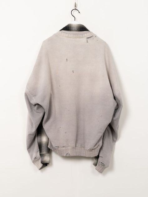 コンバインド スウェットシャツ - COMBINED SH×SWT (BLACK×WHITE)