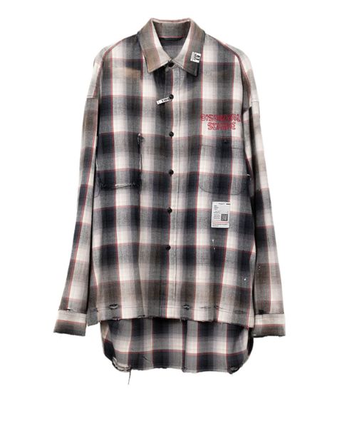 ヴィンテージライクチェックシャツ - Vintage Like Check Shirt GREY