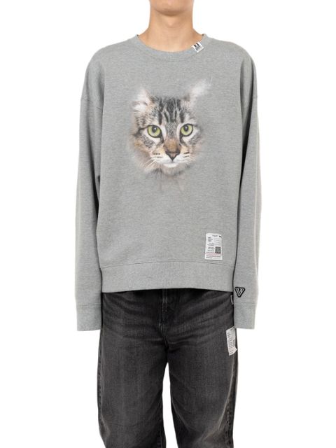 キャットプリントスウェットシャツ - Cat Printed Sweatshirt (GREY)
