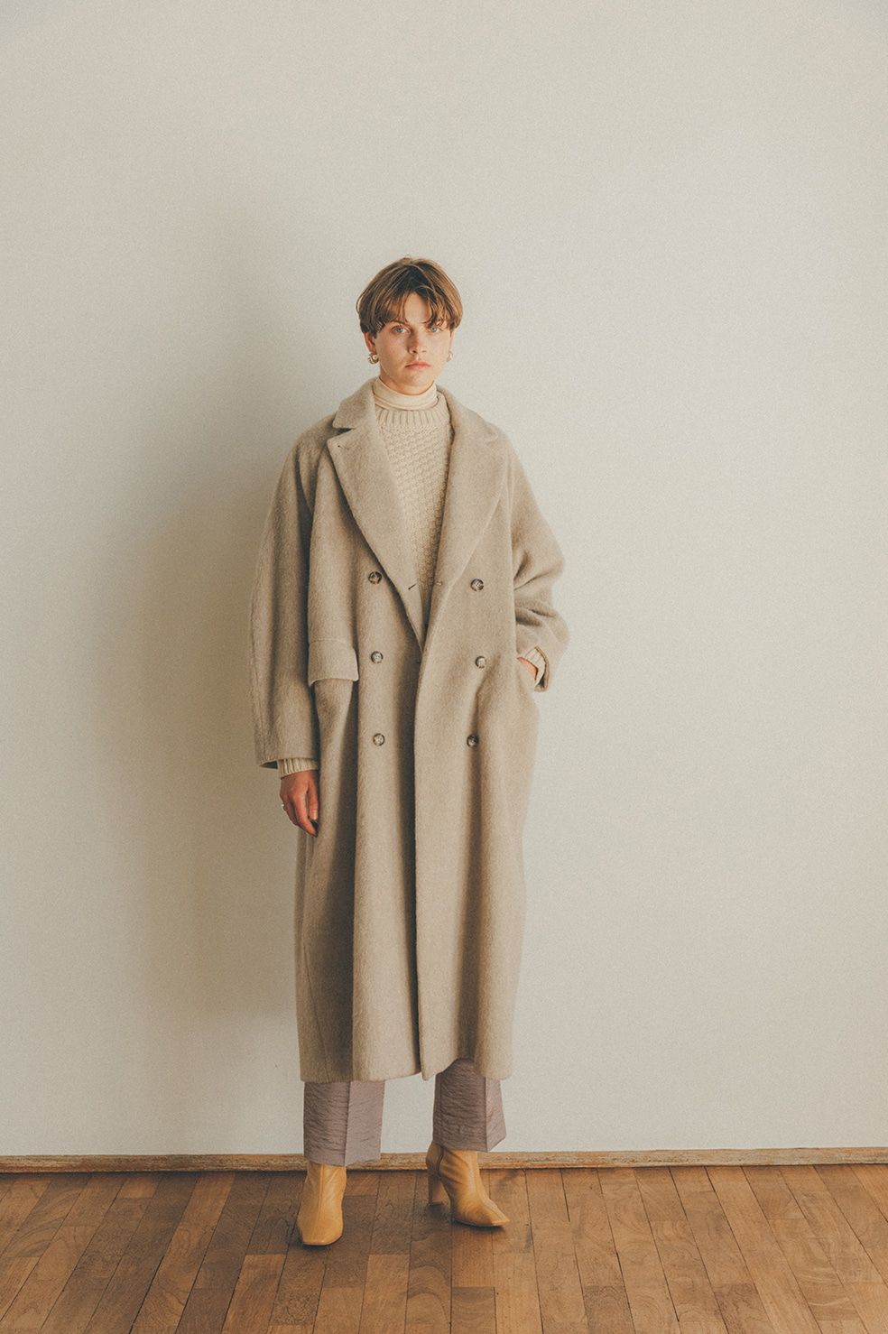 CLANE - ダブルウールロングコート - DOUBLE WOOL LONG COAT - BLACK ...