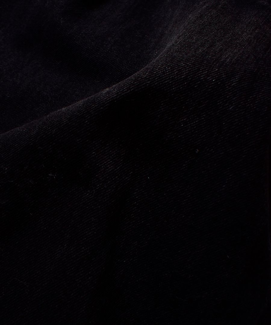 ワイドジップ ストラップデニムパンツ  - WIDE ZIP & STRAPS DENIM PANTS - DISTRESSED DENIM BLACK
