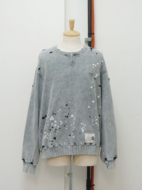 エンベリッシュ ブリーチ スウェット - Embellish Bleach Po (GREY)