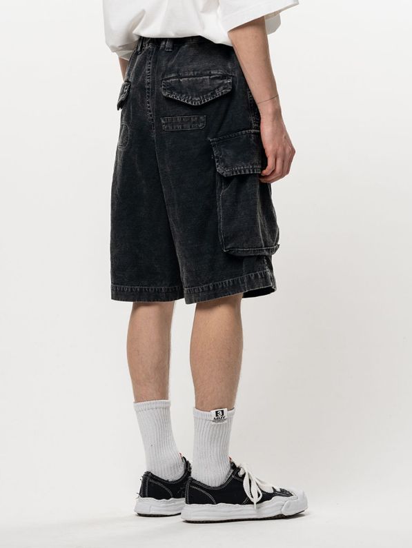 リペアドカーゴショーツ - REPAIRED CARGO ST (BLACK)
