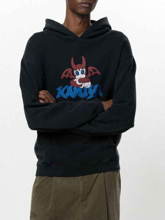 バケネコ ポケット フーディー - BAKENEKO POCKET HOODIE (BLACK)