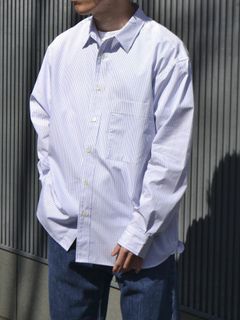 トーマスメイソン ストライプ レギュラー シャツ - T.M. STRIPE REGULAR COLLAR L/S SHIRT[WHITE STRIPE]