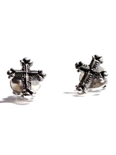 【両耳用】 スタッズ クロス ピアス - studs cross - M4551