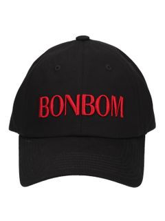 レザーバックル ロゴ キャップ BLACK×RED