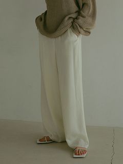 スムースリラクシーワイドパンツ - WHITE