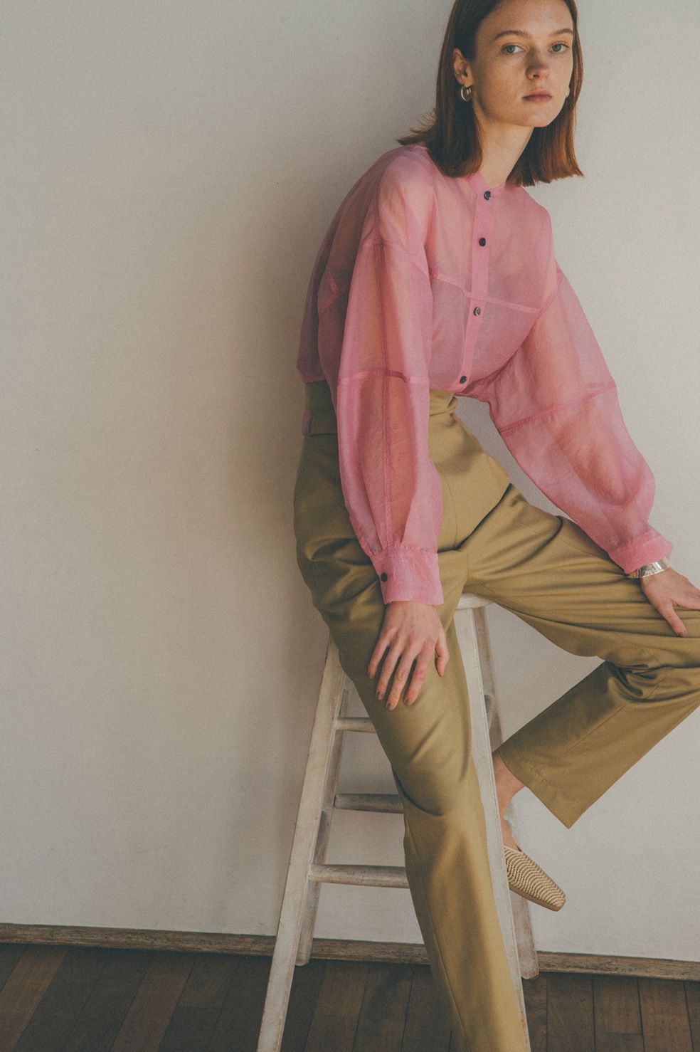 CLANE - シースルーシャツ - SWITCH SHEER SHIRT - PINK | ADDICT WEB SHOP