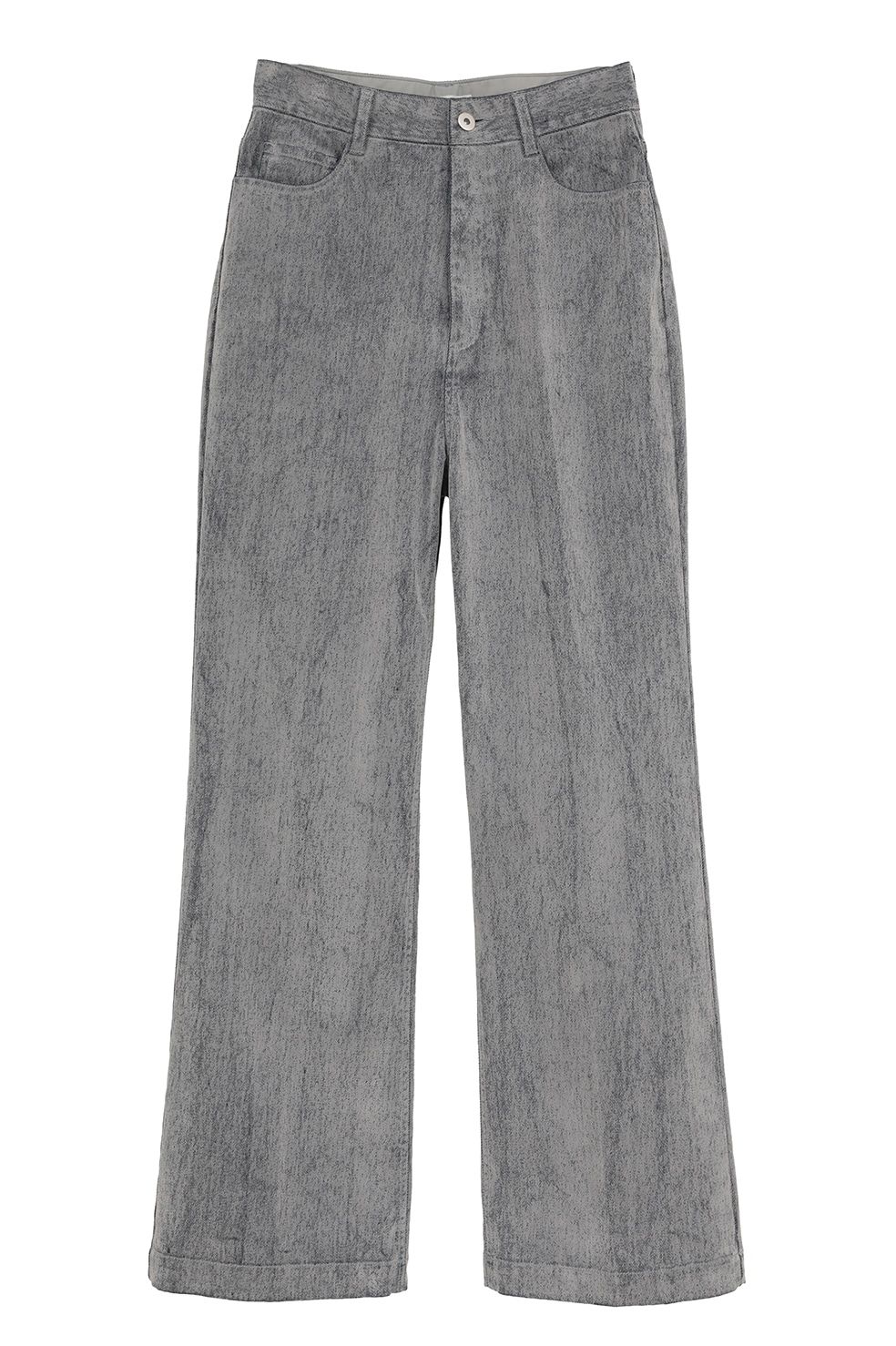 ハイウエスト フロッキーパンツ | FLOCKY CENTER PRESS PANTS（BLACK)