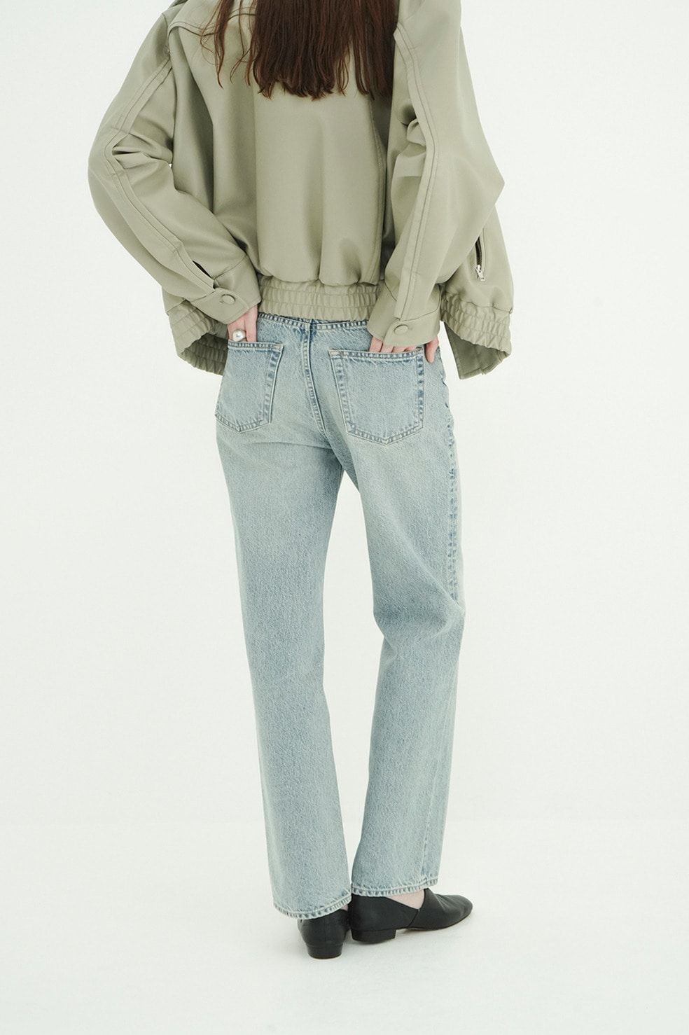 ミッドライズストレートデニム -  STRAIGHT DENIM PANTS (ICE BLUE)