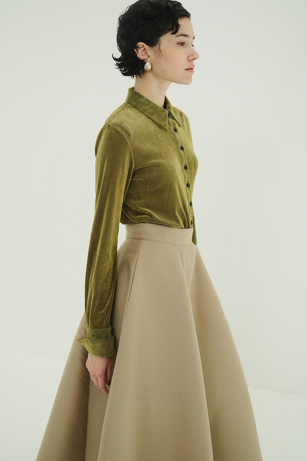 チュールフロッキーシャツ | TULLE FLOCKY SHIRTS (GREEN)