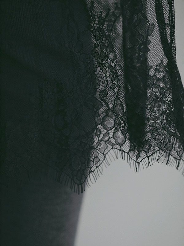 スカラレーススカート - BLACK