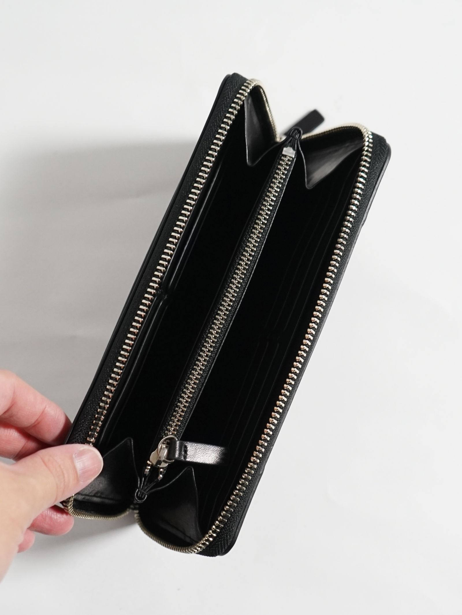 炙り出し長財布 - インビジブル ロングウォレット - BLACK