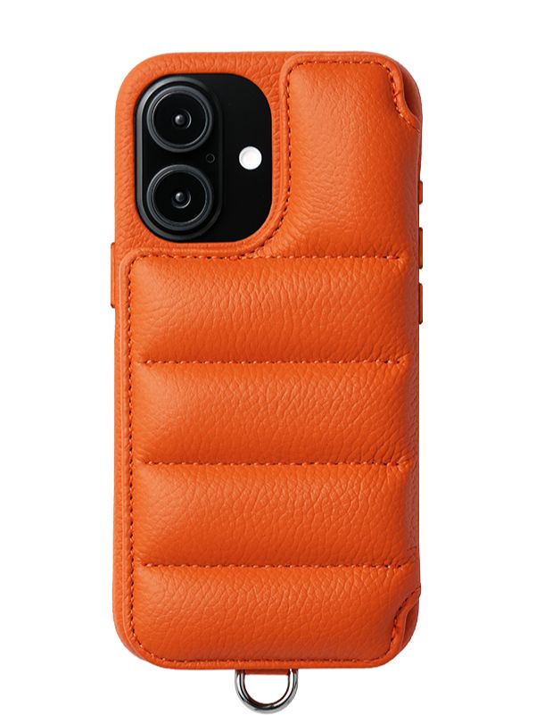 【BALLON バロン】 手帳型 レザー ケース / iPhone 14～17シリーズ対応  (オレンジ）