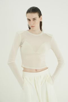 チュールフロッキーコンパクト トップス - FLOCKY FORM TIGHT TOPS (WHITE)