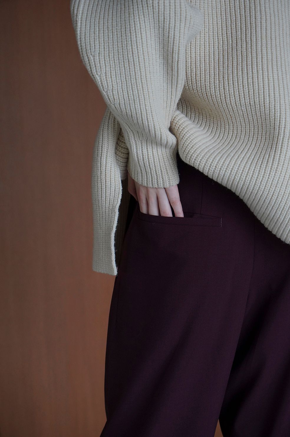 【22AW 2nd】 ベーシックタックパンツ -  BASIC TUCK PANTS - BORDEAUX