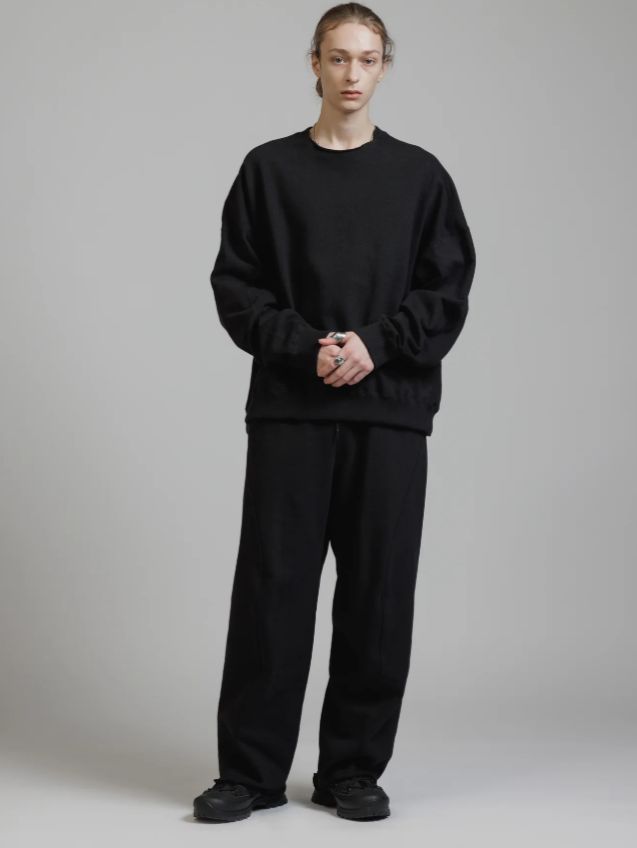 スウェット ワイドパンツ - HEAVY WEIGHT SWEAT WIDE PANTS (BLACK)