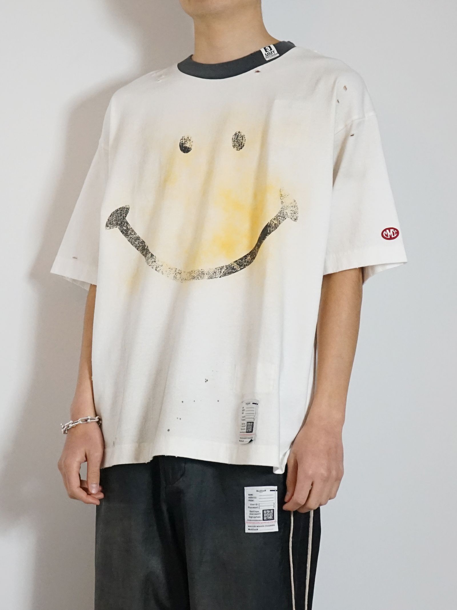 スマイリーフェイス ティーシャツ - smily face PT DR Tee - BLACK