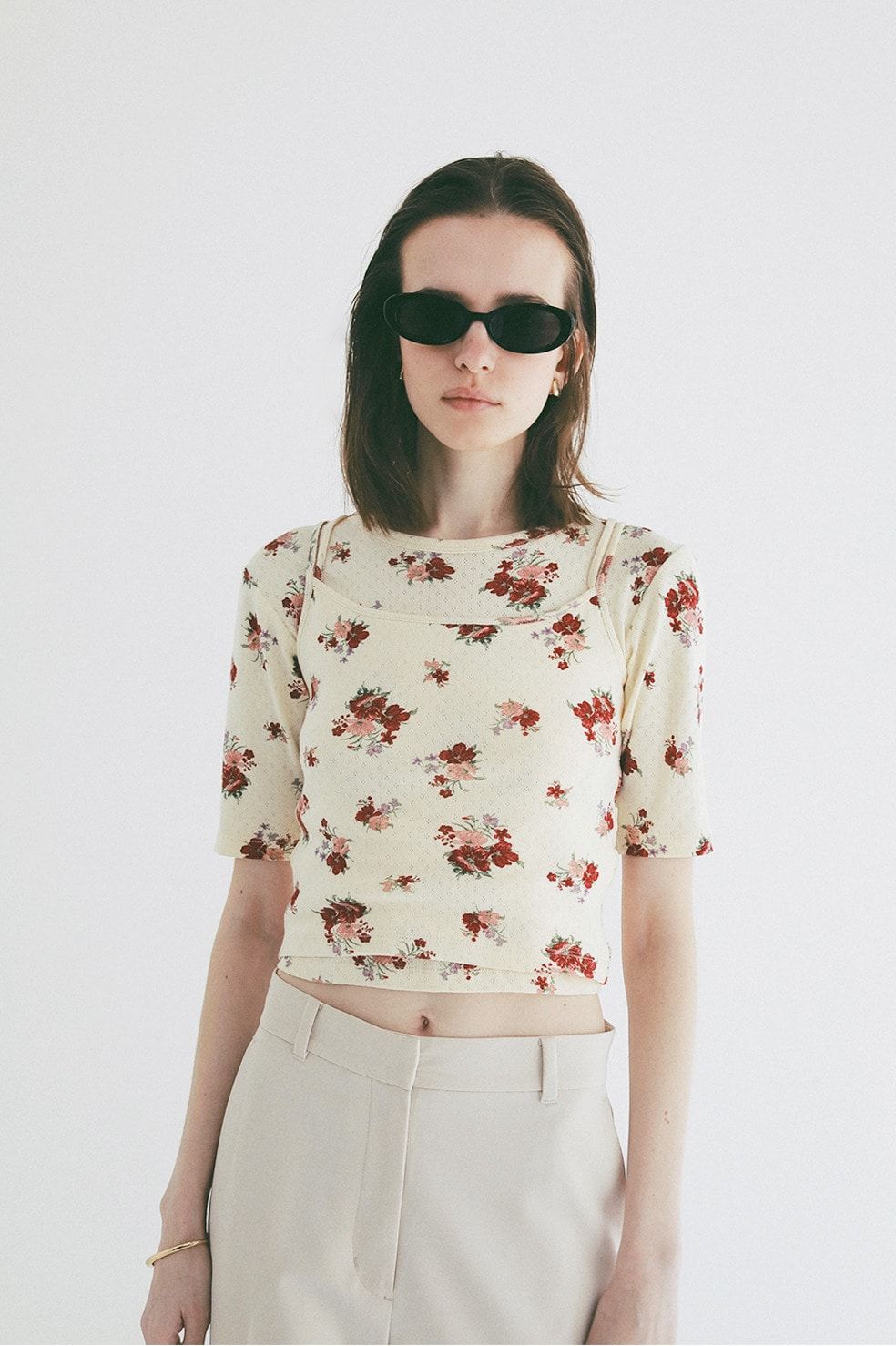 マルチウェイキャミソール - MANY WAY FLOWER CAMI TOPS (RED)