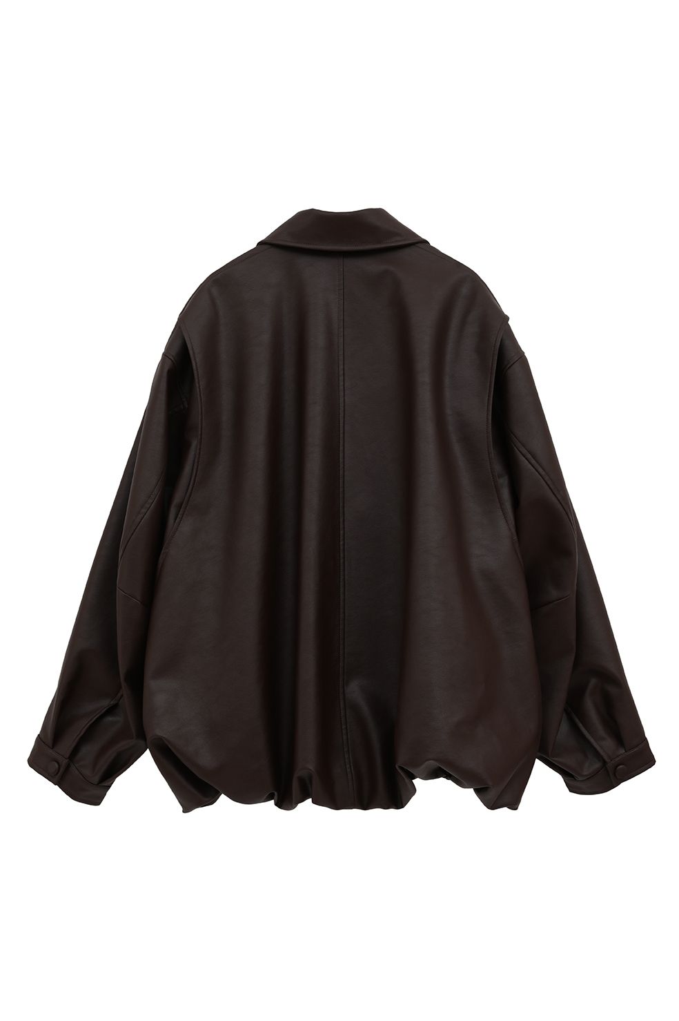フェイクレザーバルーンジャケット - FAKE LEATHER BALLOON JACKET BROWN