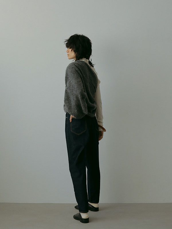 ヘアリーワンショルニットプルオーバー - GREY