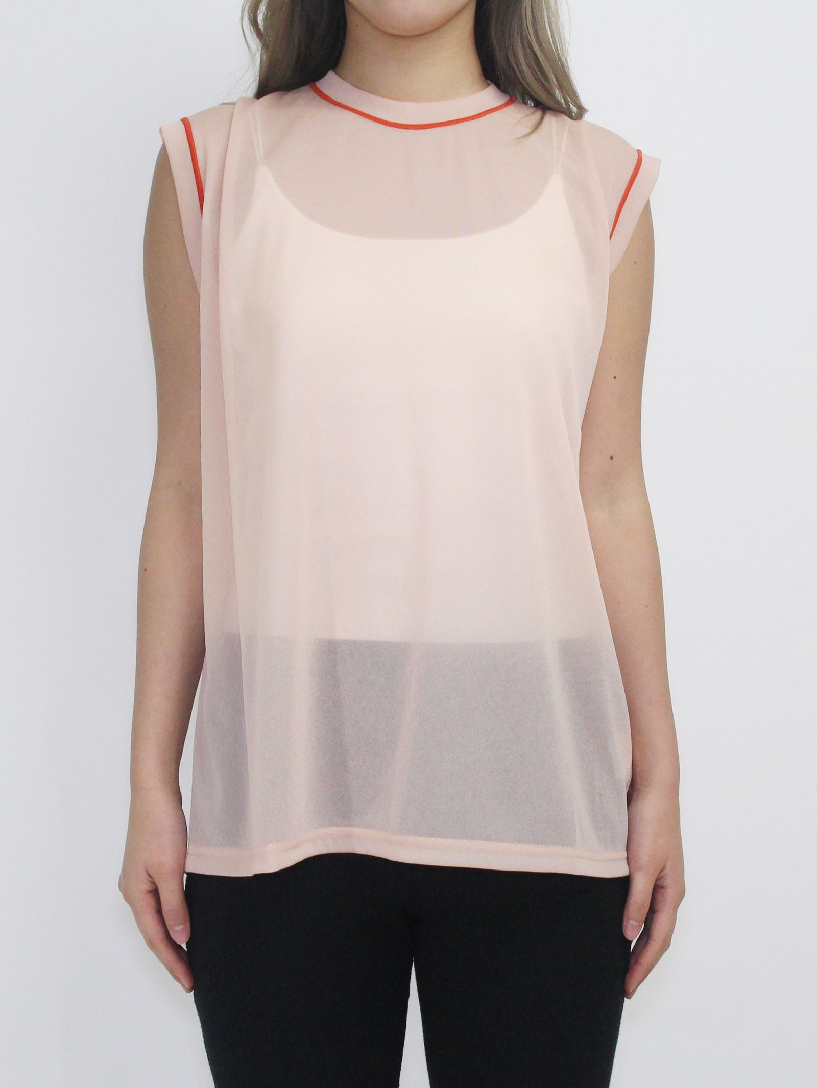 CLANE - ノースリーブカットソー - LINE SHEER S/S - PINK | ADDICT