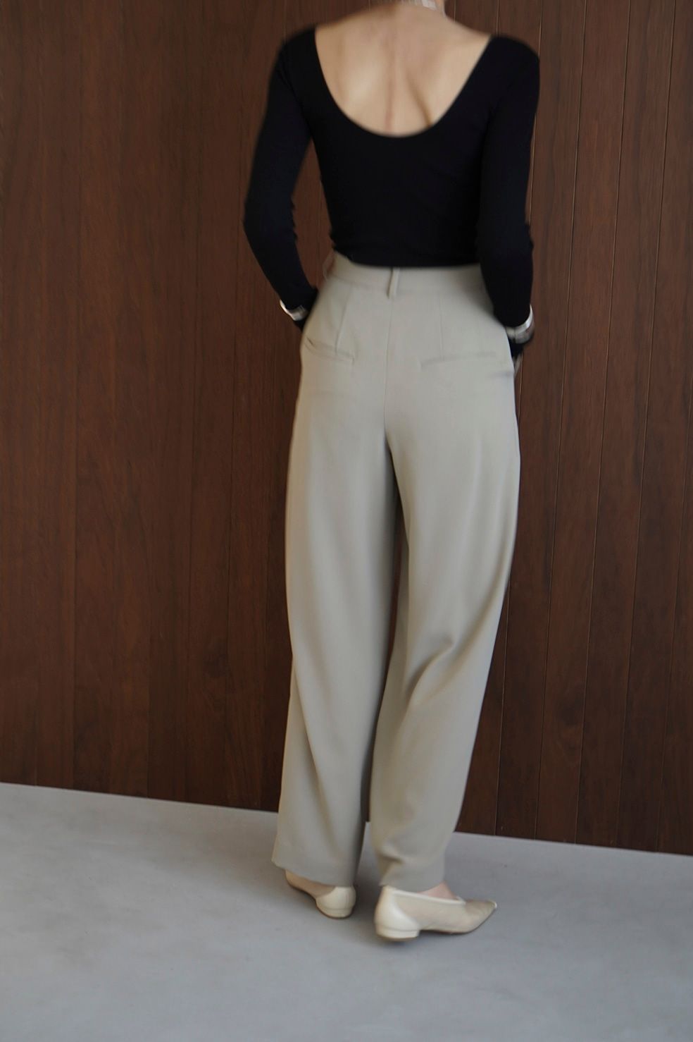 CLANE - ベーシック タック パンツ - BASIC TUCK PANTS - WHITE