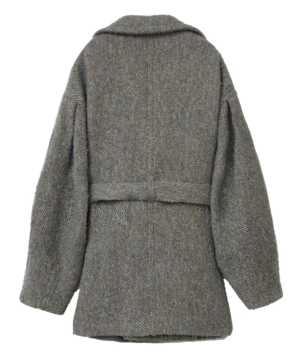 販売中の商品 CLANE MIX LOOP TWEED BOX COAT BLACK ロングコート