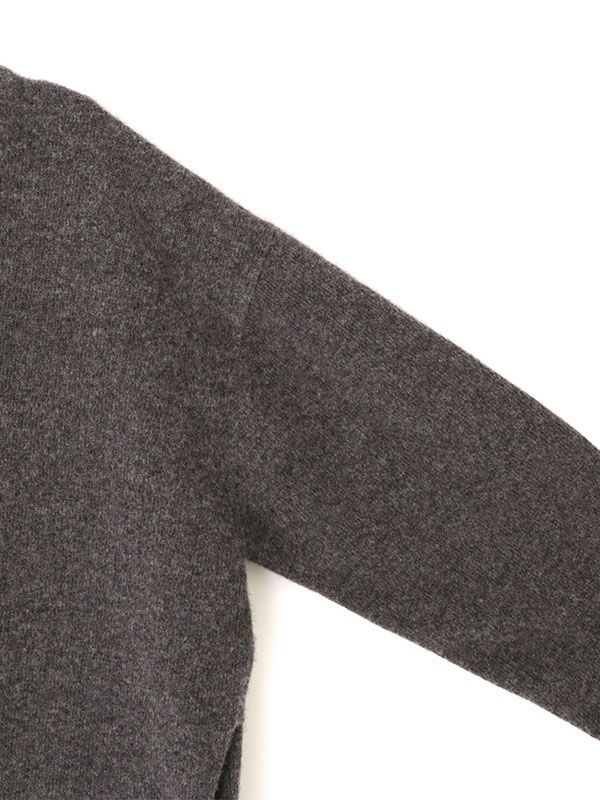ミドルゲージVネックニットカーディガン  (GREY)