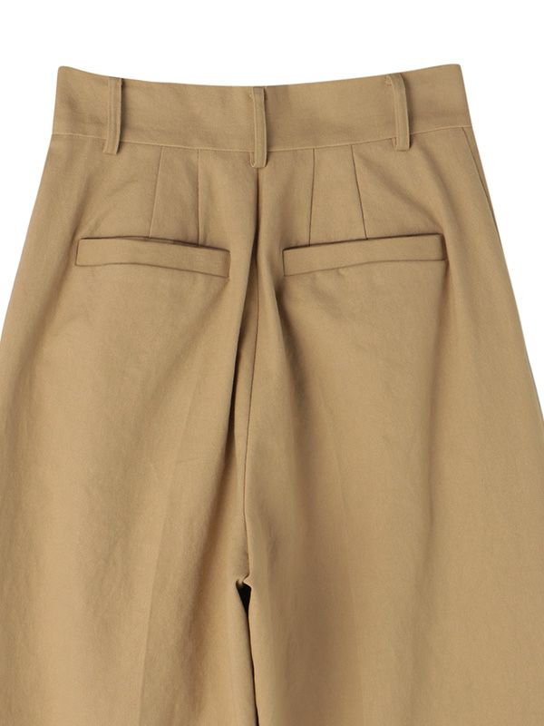 ハイウエストタックパンツ - BEIGE