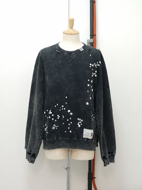 エンベリッシュ ブリーチ スウェット - Embellish Bleach Po (BLACK)