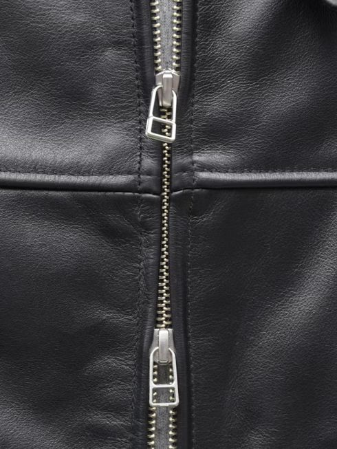 【26-27AW】 レザードリズラーブルゾン - LEATHER JACEKT （BLACK)