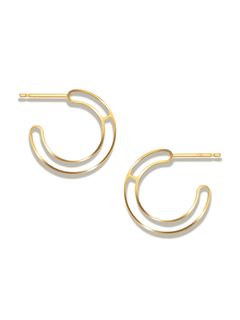 【両耳用】 FRAME  701S YELLOW -  フープピアス ゴールド